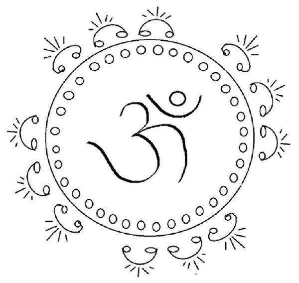 Rangoli coloring printable page for kids