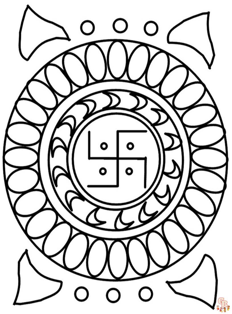 Explore the world of rangoli coloring pages with