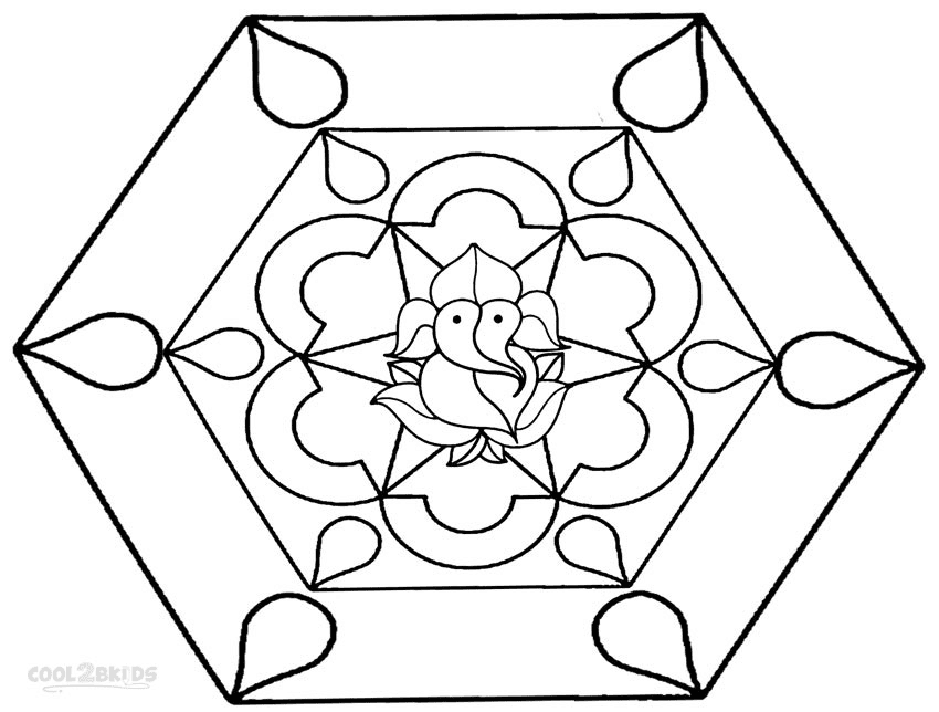 Rangoli coloring pages printable for free download