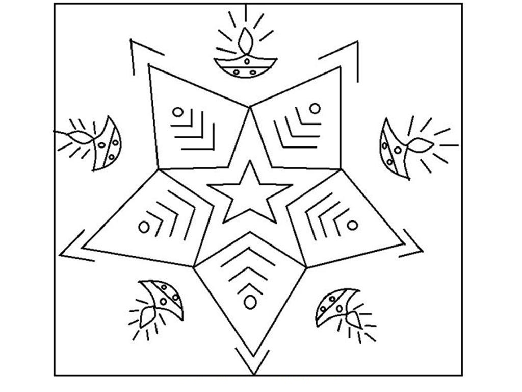 Free printable rangoli coloring pages for kids