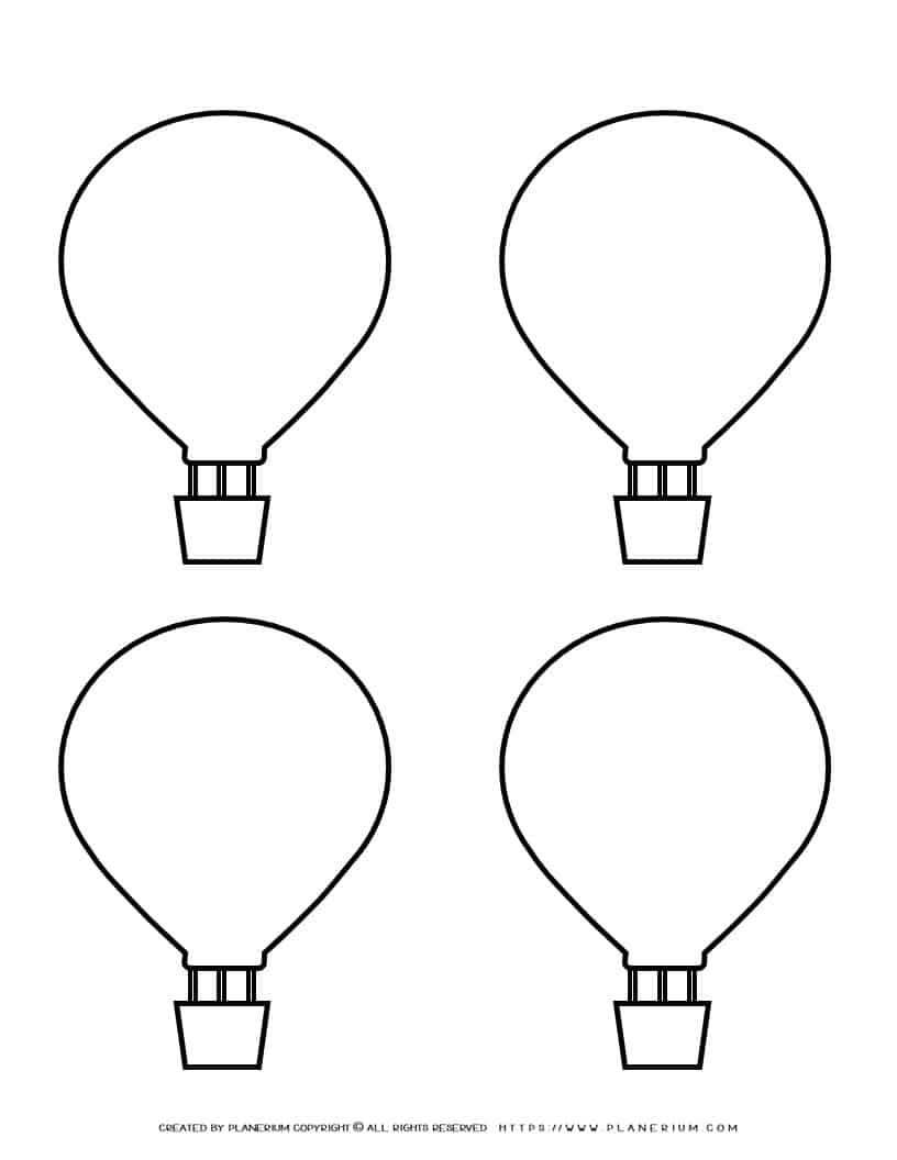 Hot air balloon templates printable outlines for coloring and crafts