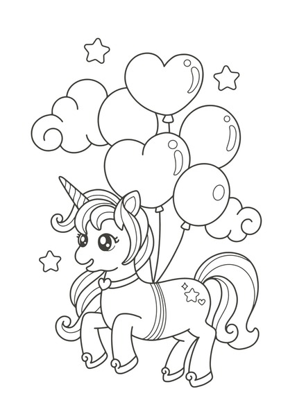 Balloon coloring pages royalty