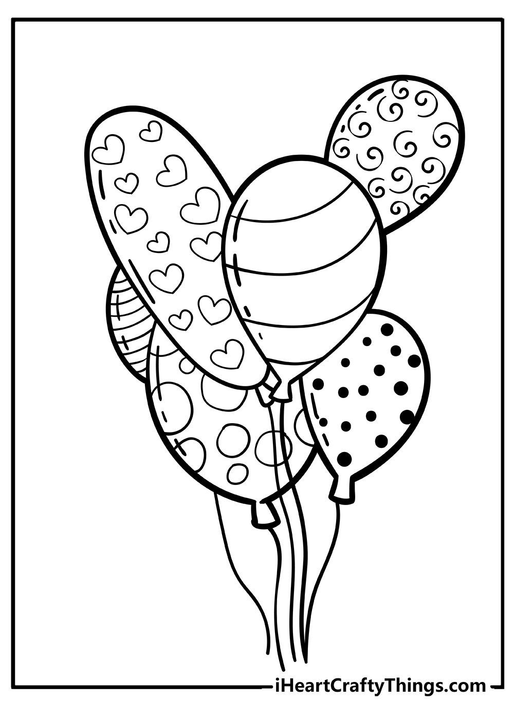 Balloons coloring pages free printables