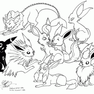 Eevee pokemon coloring pages printable for free download