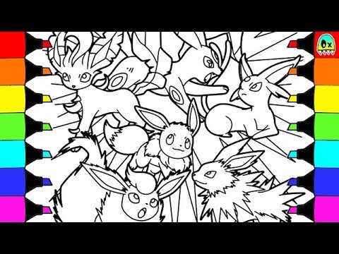 Pokeon coloring pages eevee evolution colouring book fun for kids