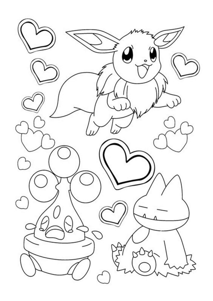 Free easy to print eevee coloring pages