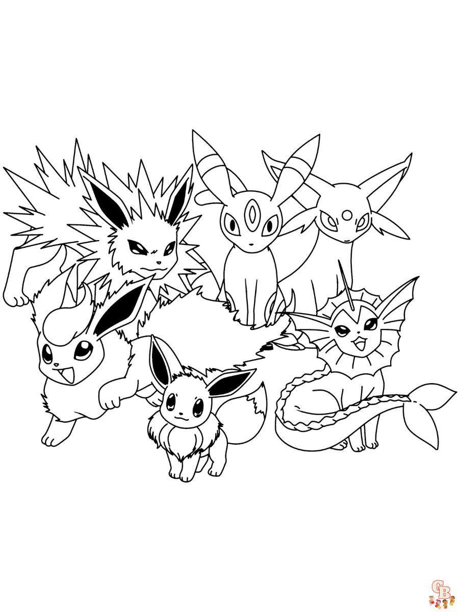The colorful journey of eevee pokãmon coloring pages