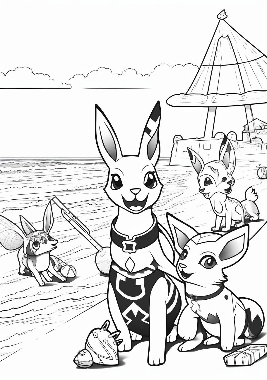 Summer eevee evolution coloring