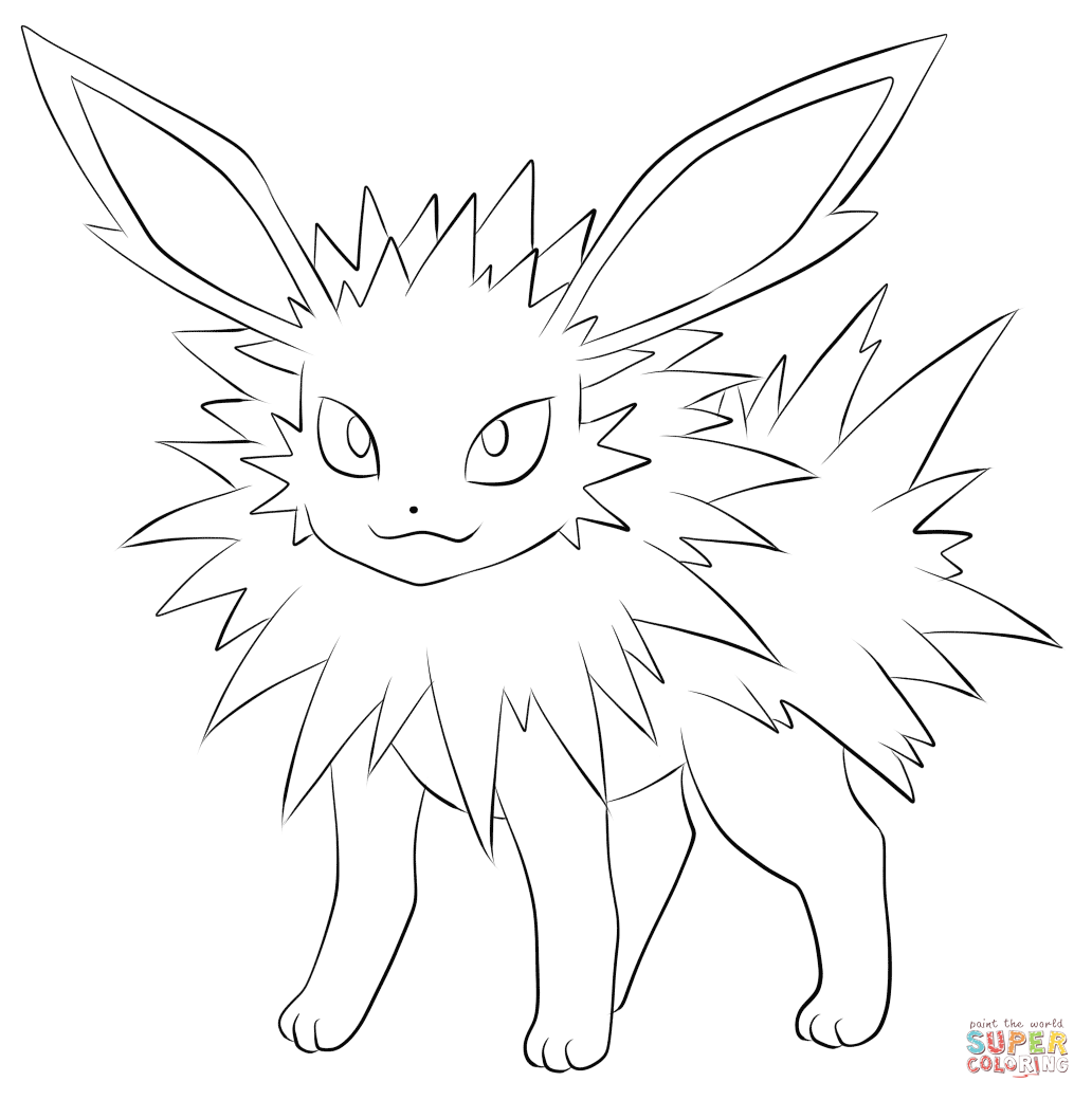 Jolteon coloring page free printable coloring pages