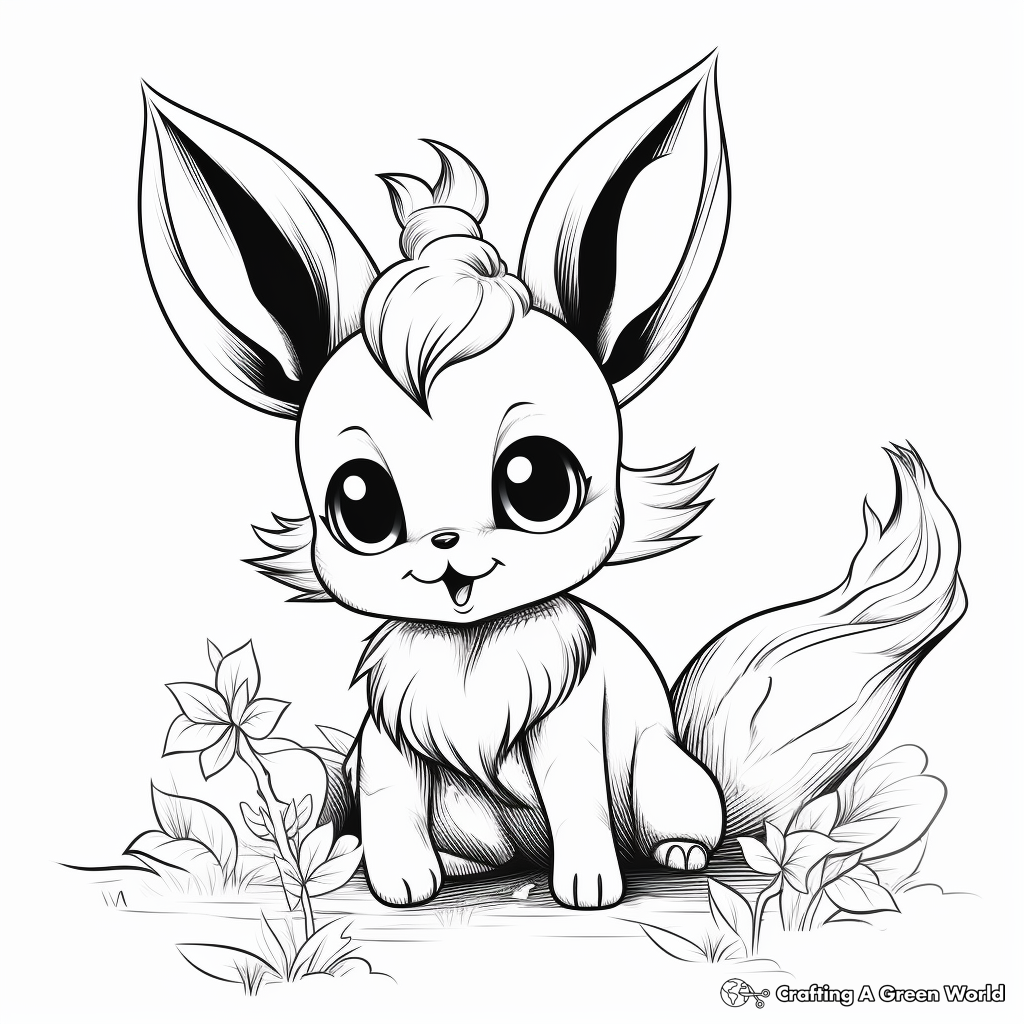Eevee inspired coloring pages