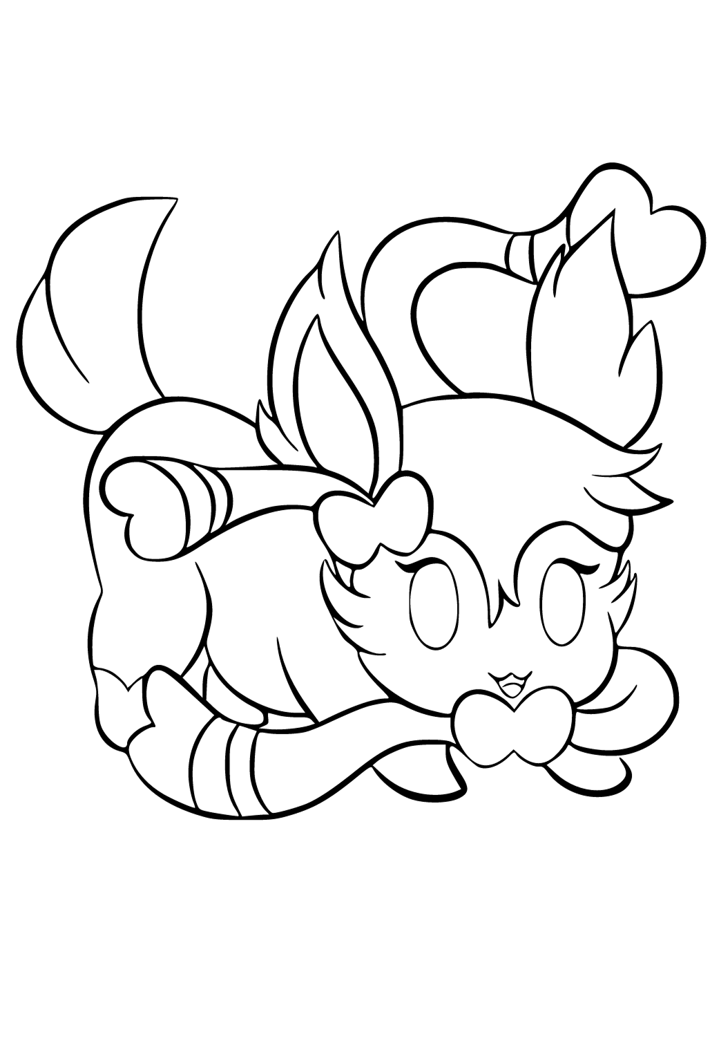 Free printable sylveon cute coloring page for adults and kids