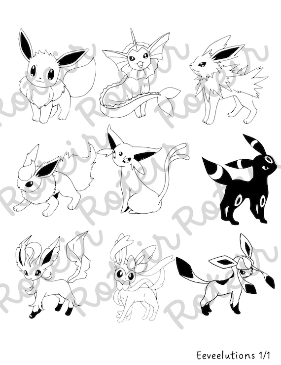 Pokemon eevee eeveelutions svg bundle great for cricut instant download