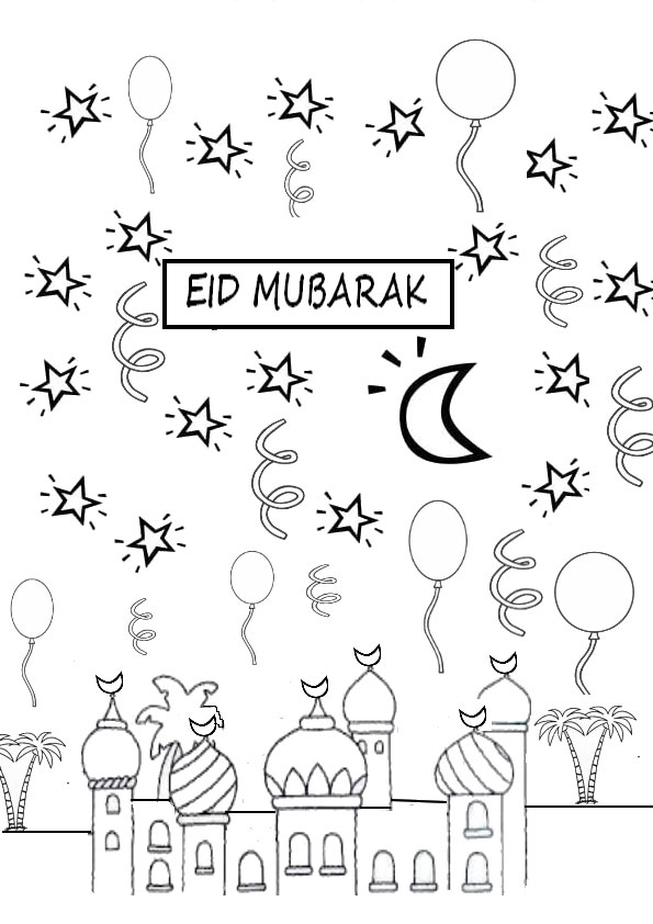 Coloring pages eid mubarak coloring pages kids