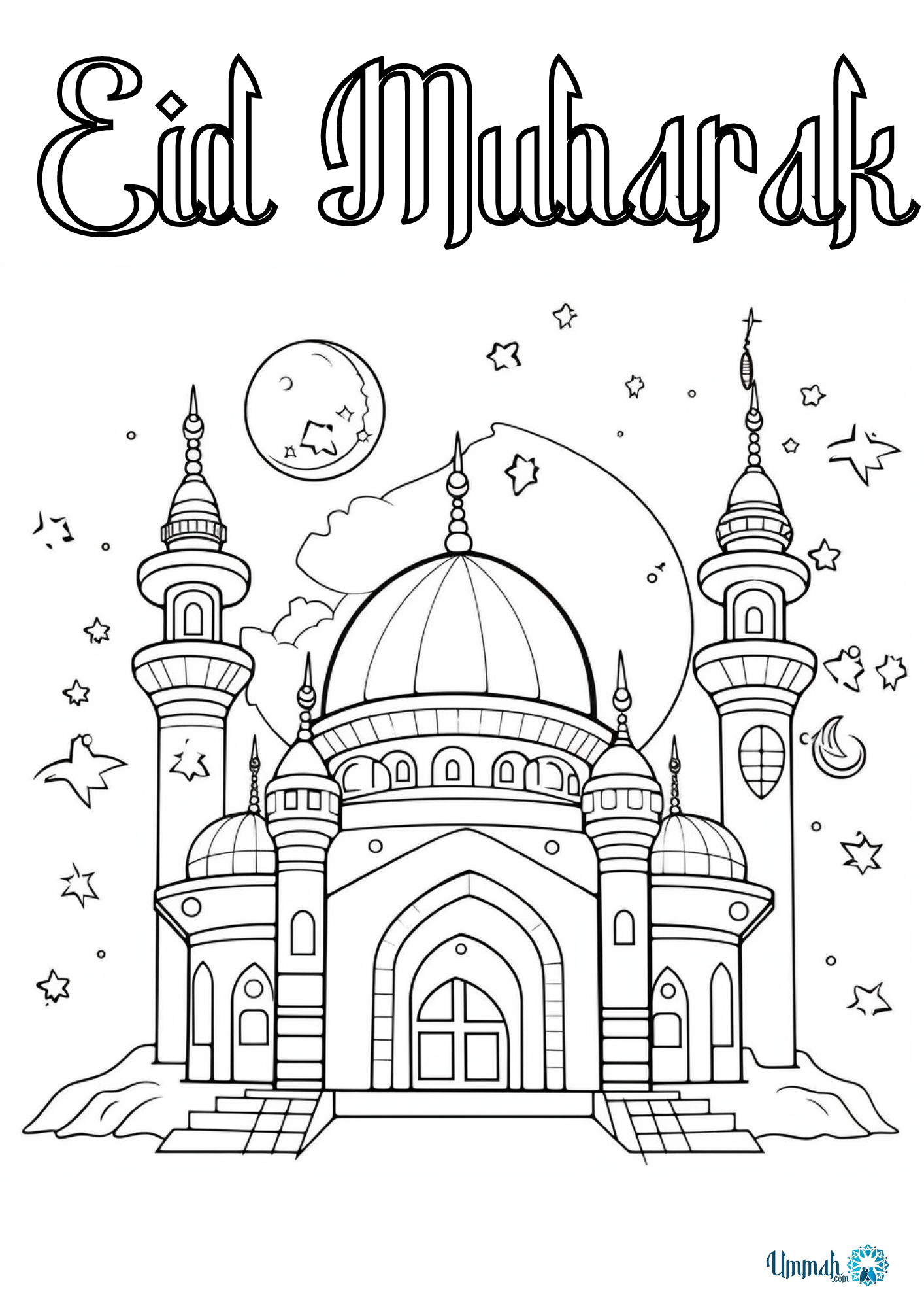 Free printable eid mubarak coloring pages for kids