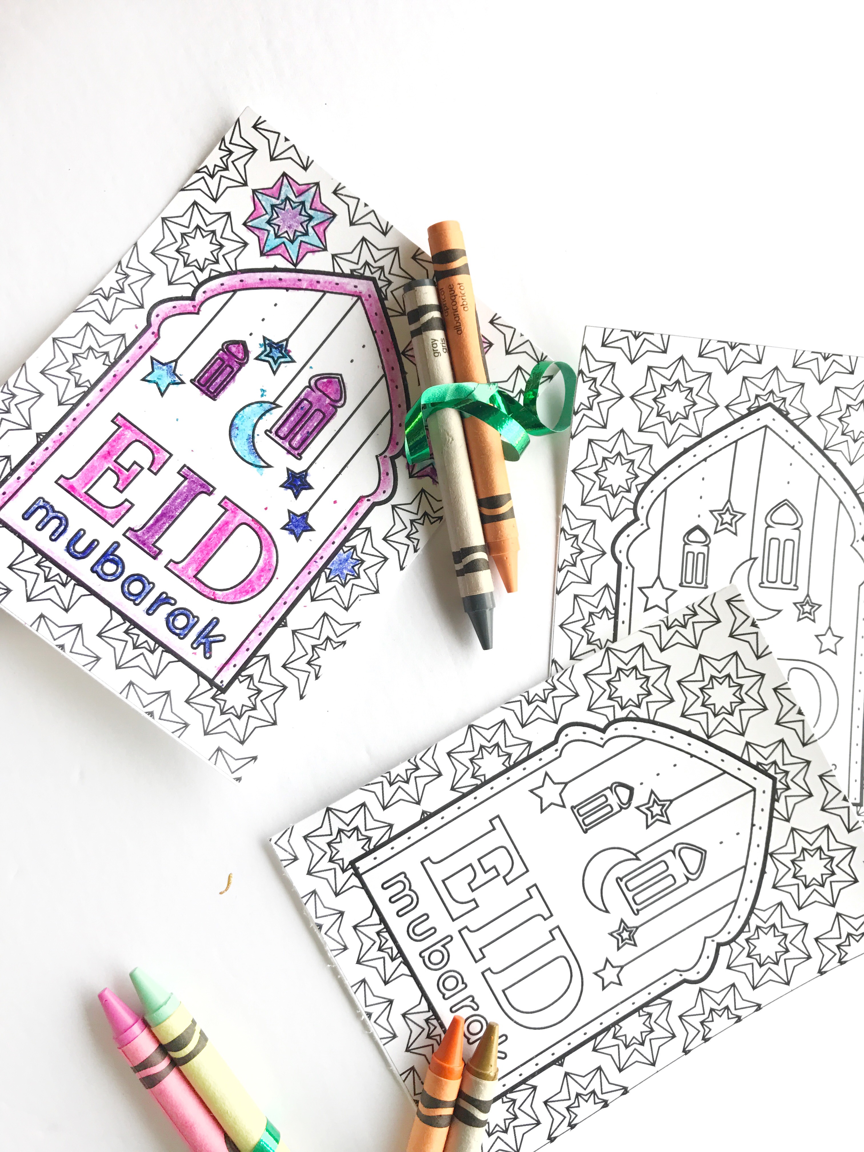 Diy eid coloring page favors â