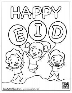 Happy eid mubarak coloring page