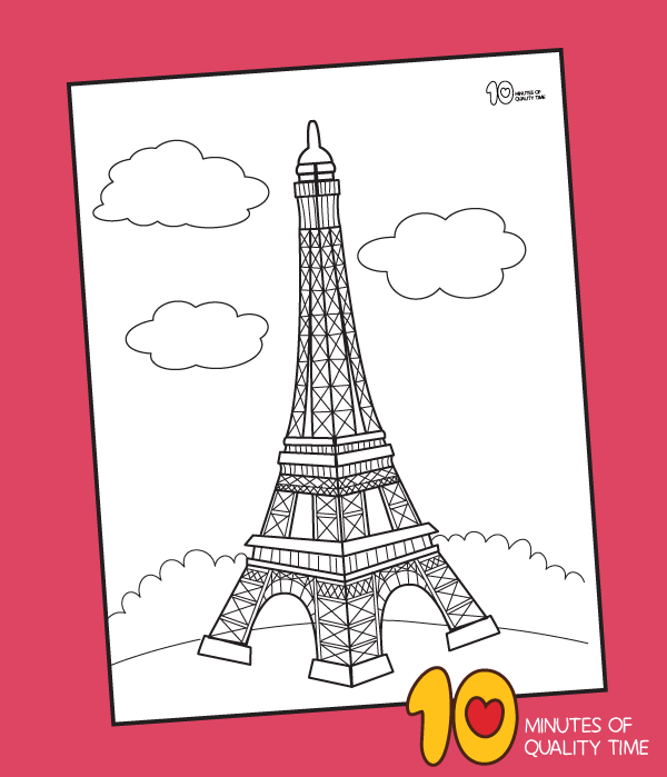 Eiffel tower coloring page â minutes of quality time