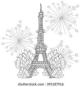 Zentangle stylized eiffel tower hand drawn stock vector royalty free