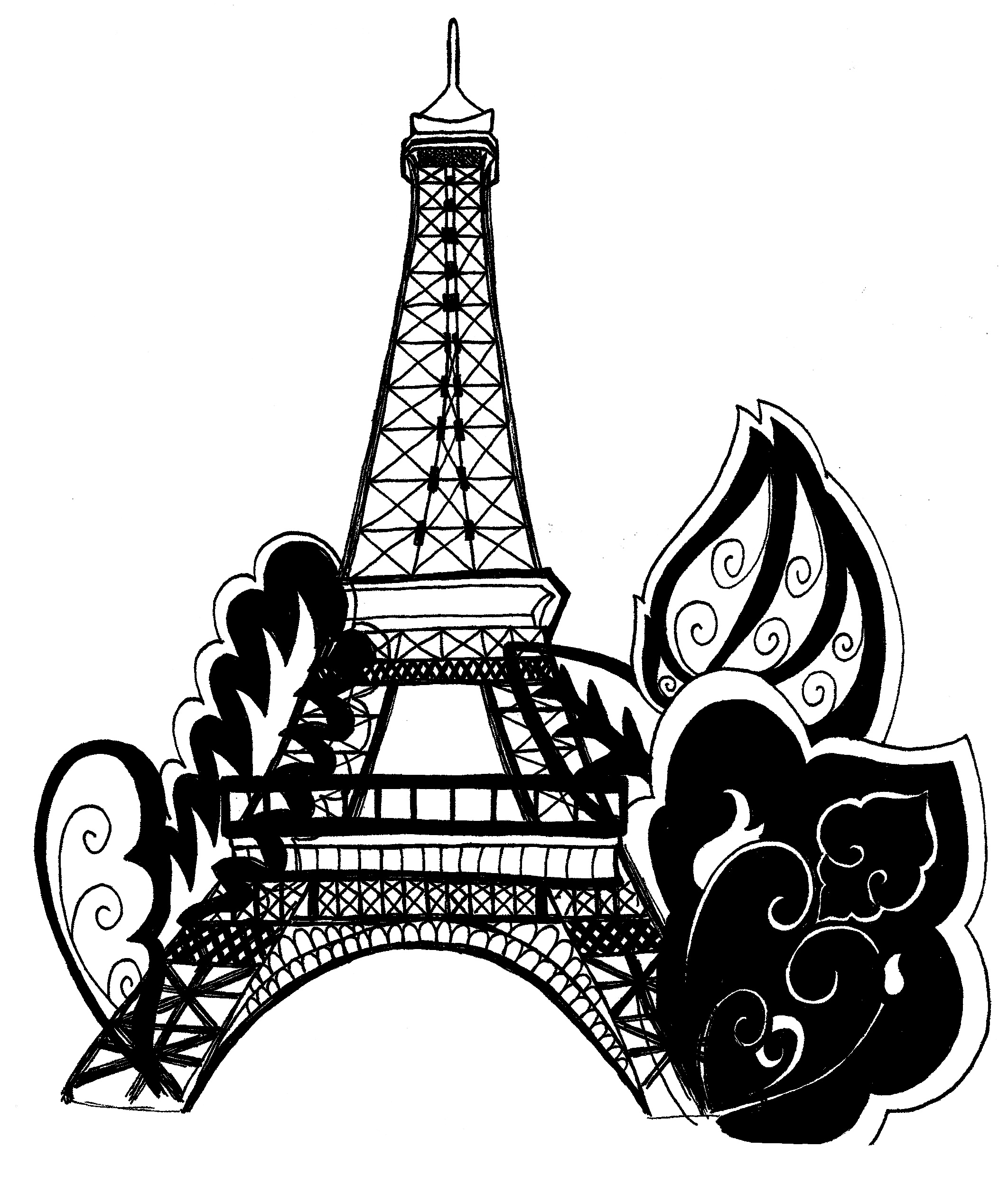 Free printable eiffel tower coloring pages for kids