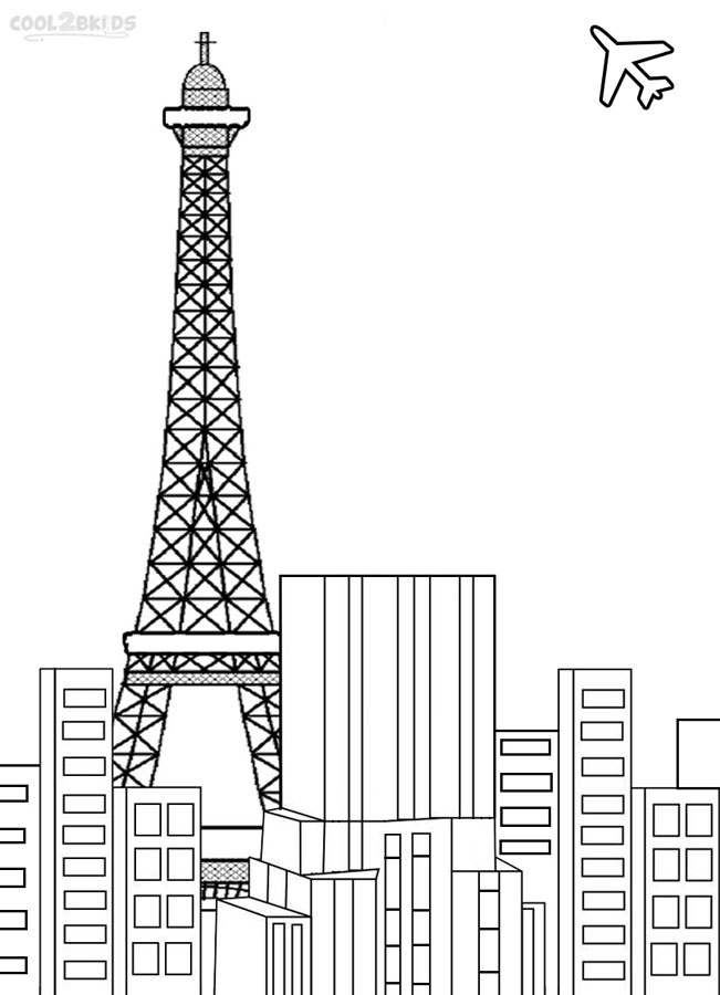 Printable eiffel tower coloring pages for kids