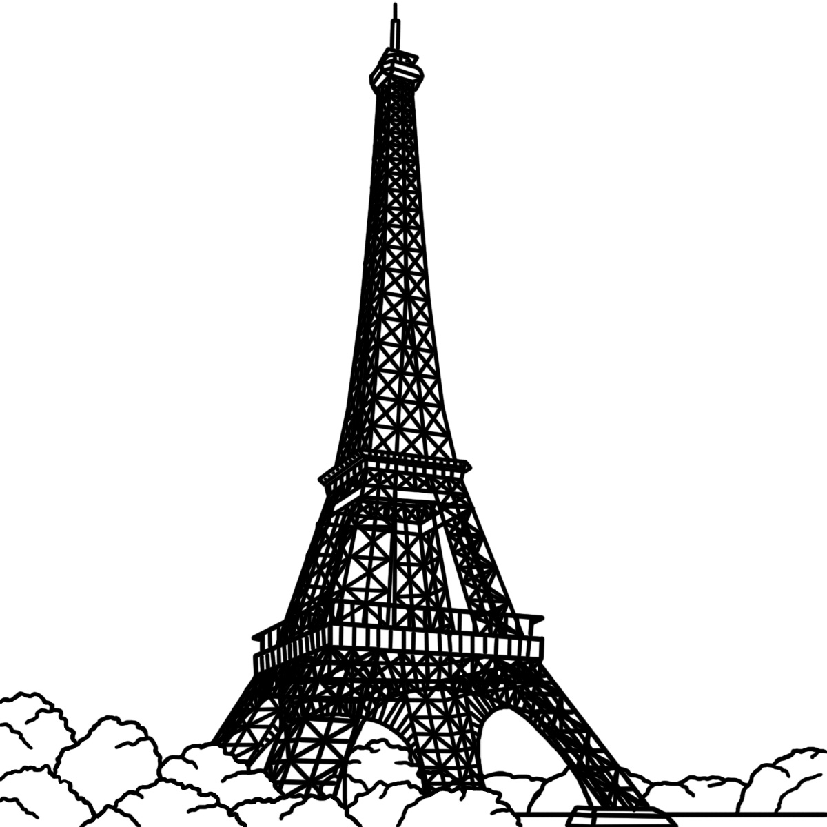 Free printable eiffel tower coloring pages for kids