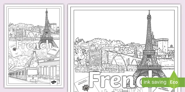 Eiffel tower colouring page printable