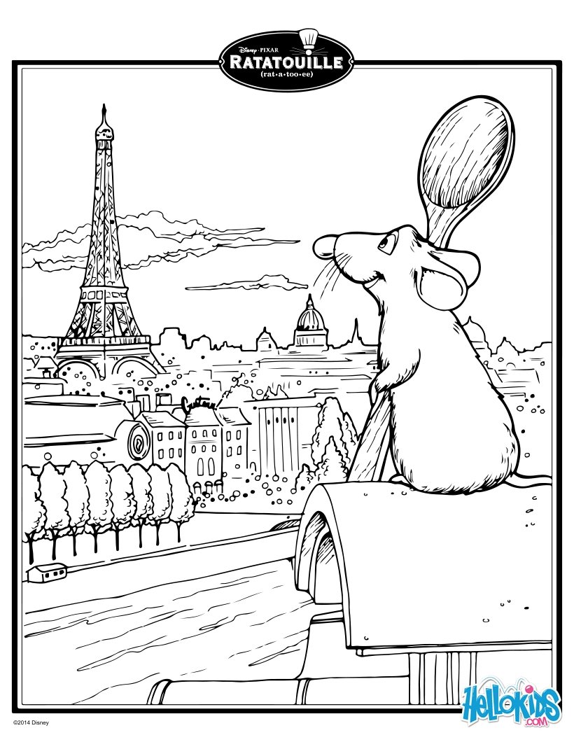 Ratatouilles remy in paris coloring pages