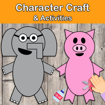 Elephant and piggie craft book character craft by hope learning esl