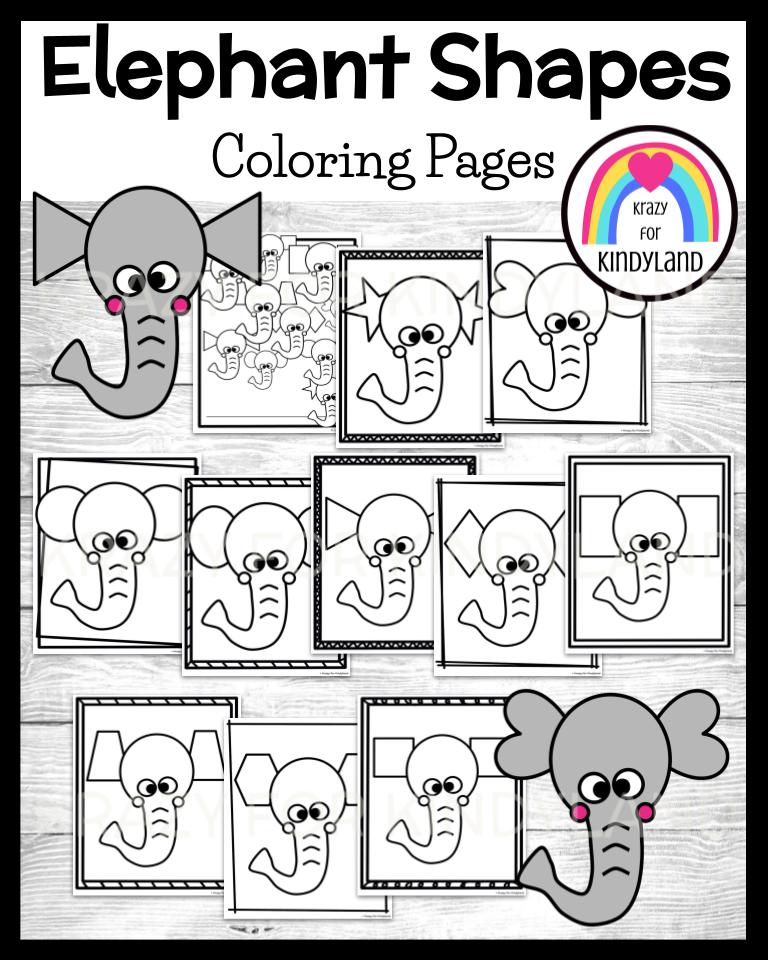 Zoo ocean animal coloring pages shapes sloth shark frog elephant
