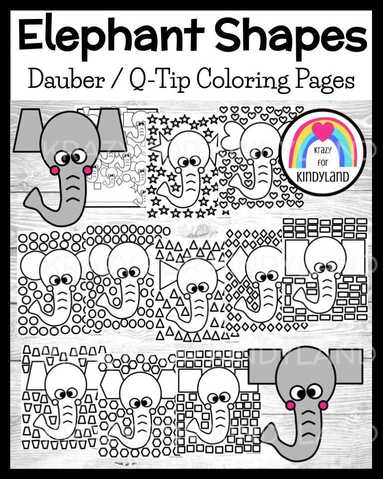 Elephant shape coloring pages zoo savanna dauber q