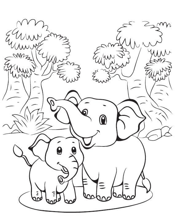 Coloring pages elephants