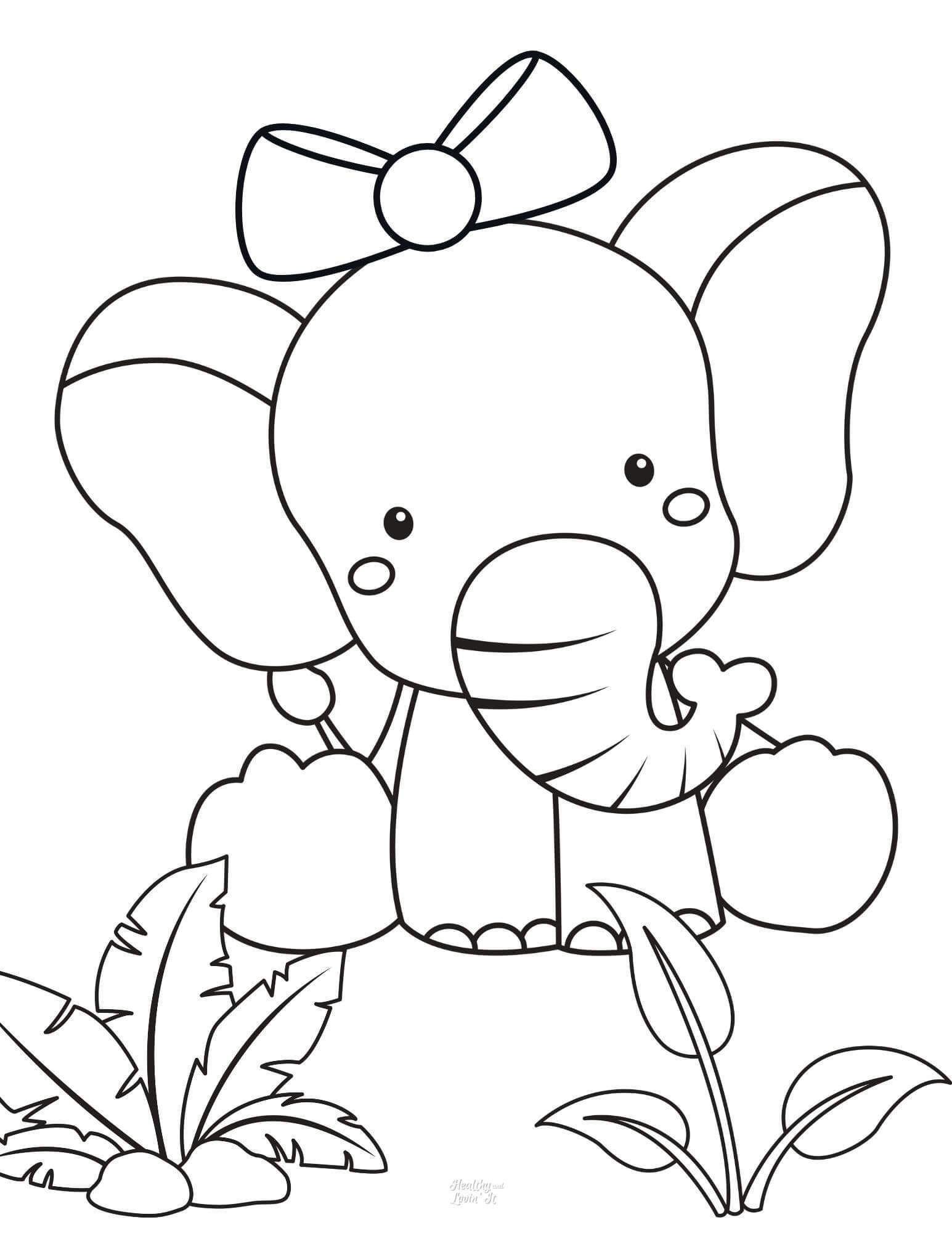 Free printable elephant loring pages