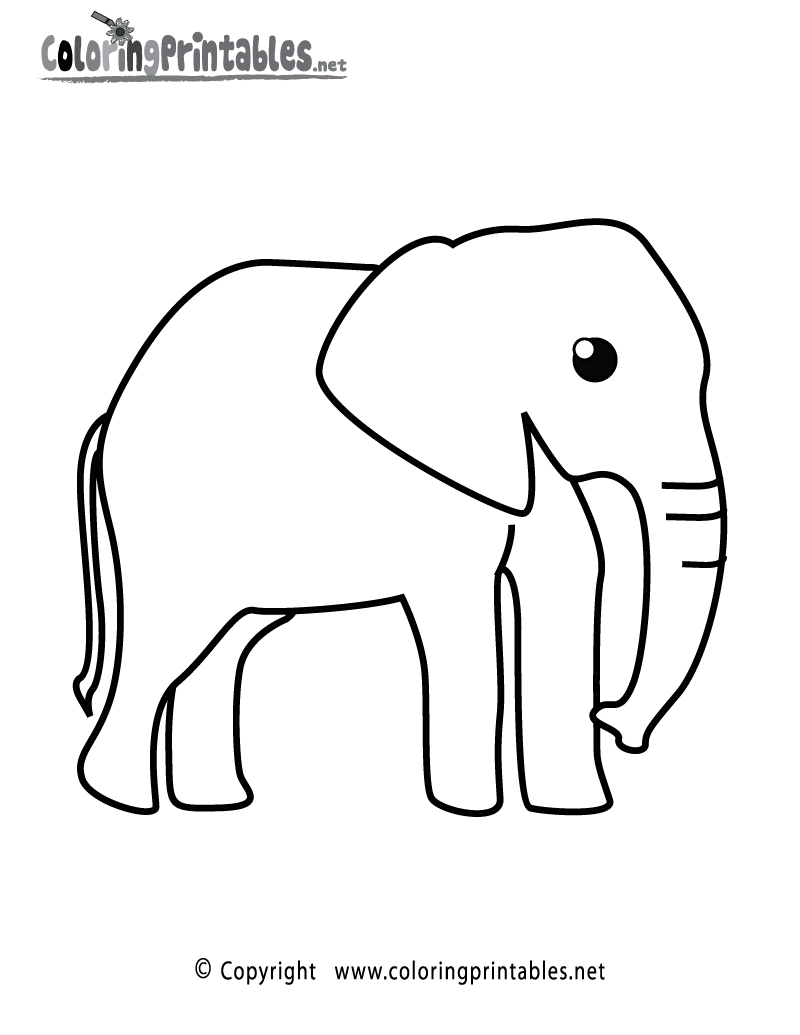 Free printable elephant coloring page