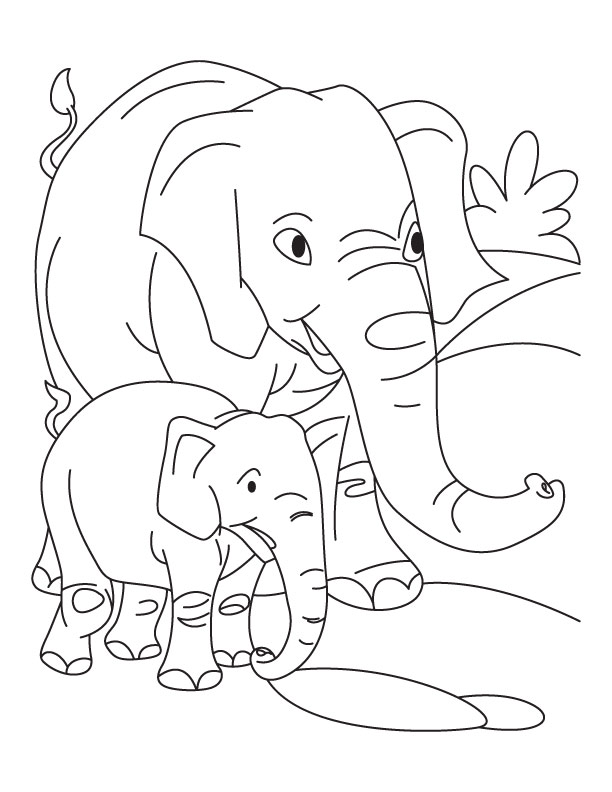 Elephant with baby elephant coloring pages download free elephant with baby elephant coloring pages for kids best coloring pages