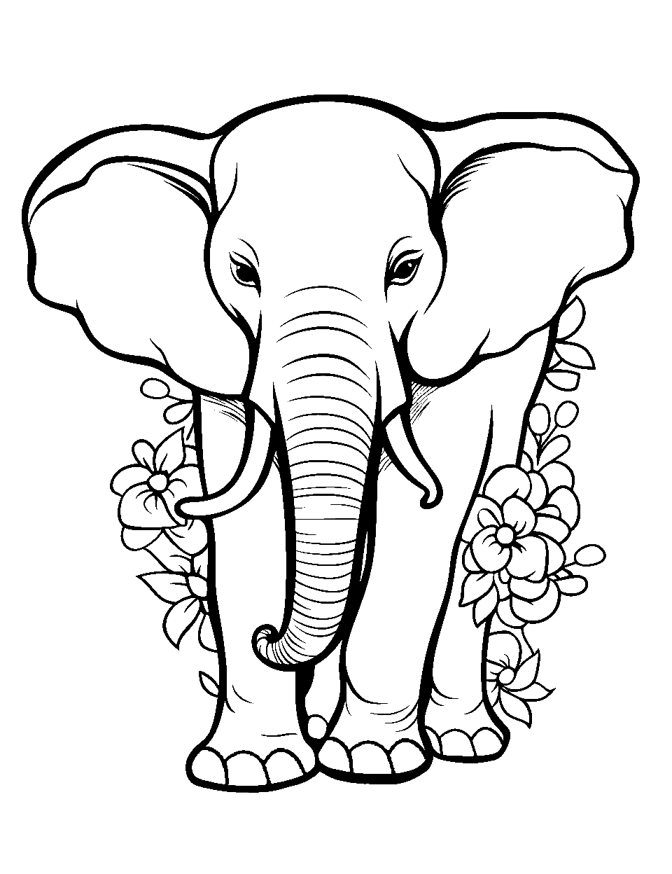 Elephant coloring pages free printable sheets