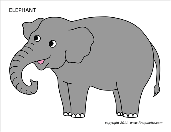 Elephant free printable templates coloring pages