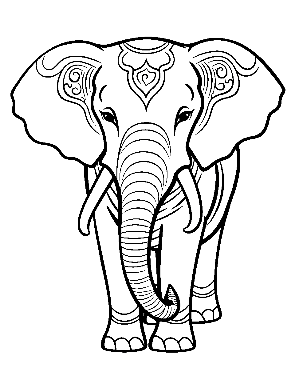 Elephant coloring pages free printable sheets