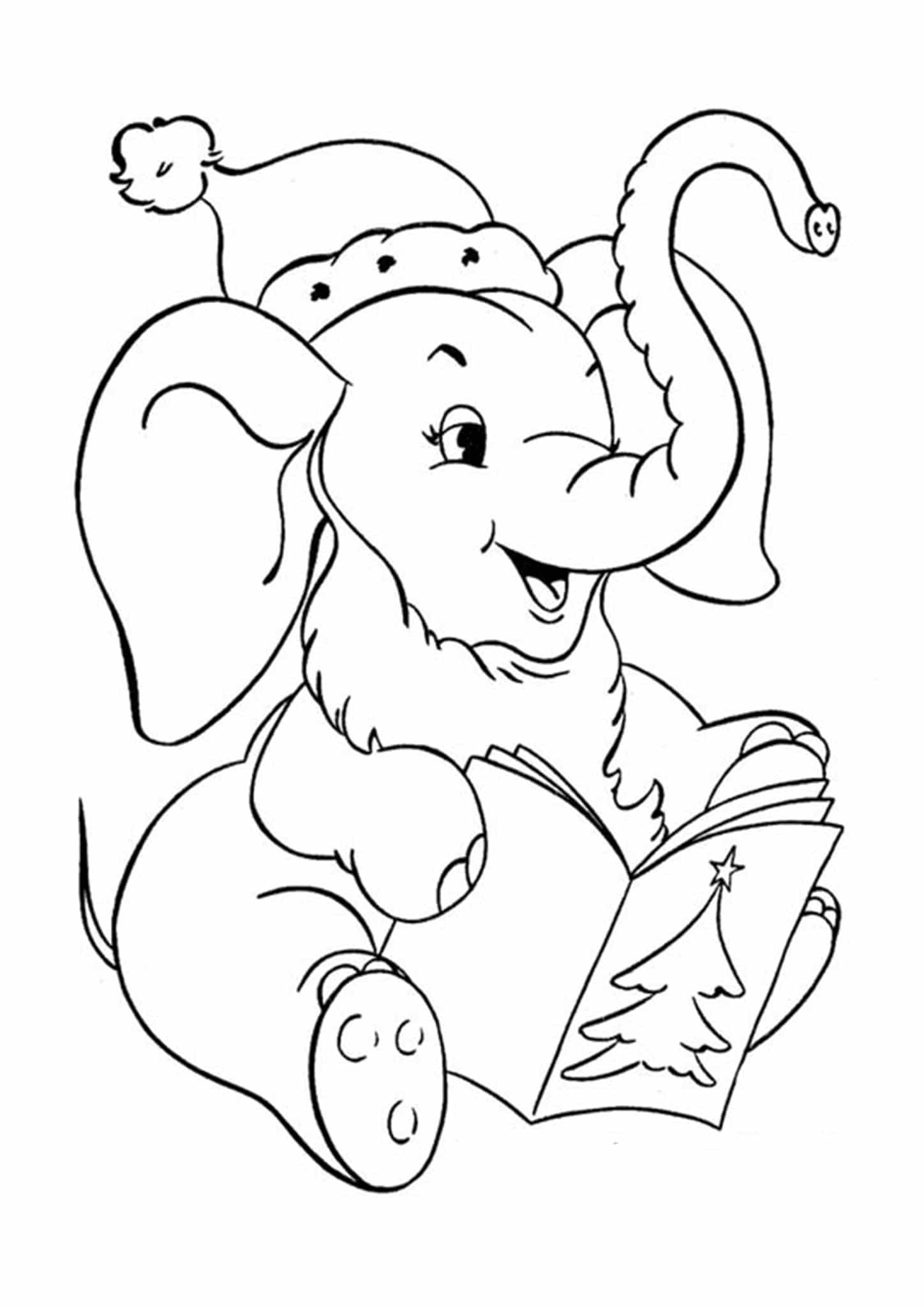 Free easy to print elephant coloring pages elephant coloring page cartoon coloring pages christmas elephant