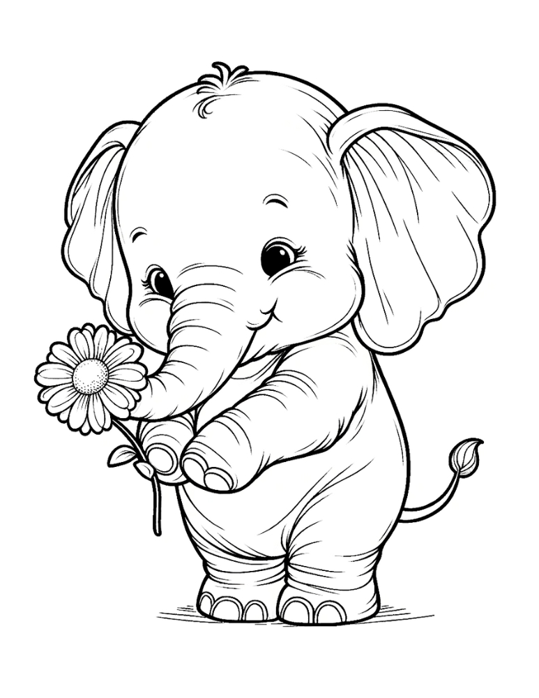 Free printable elephant coloring pages