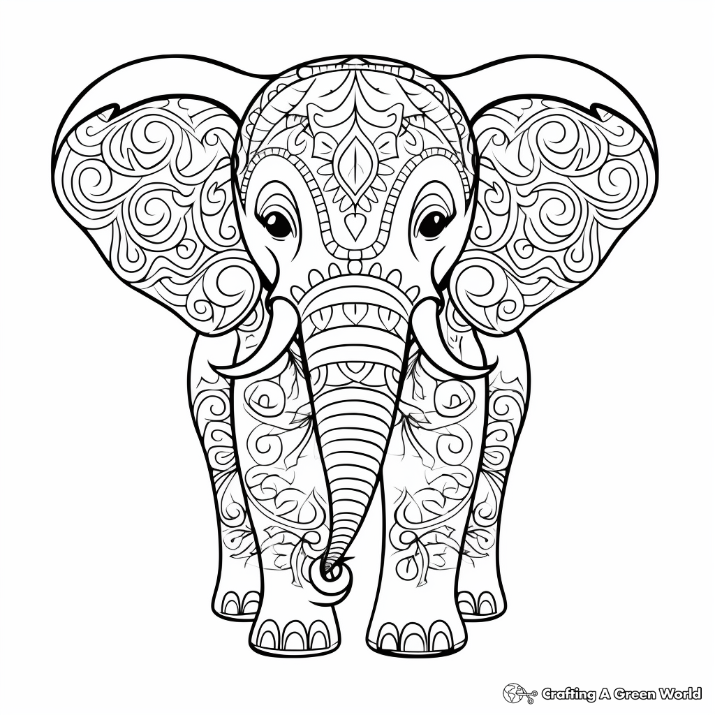 Elephant for adults coloring pages