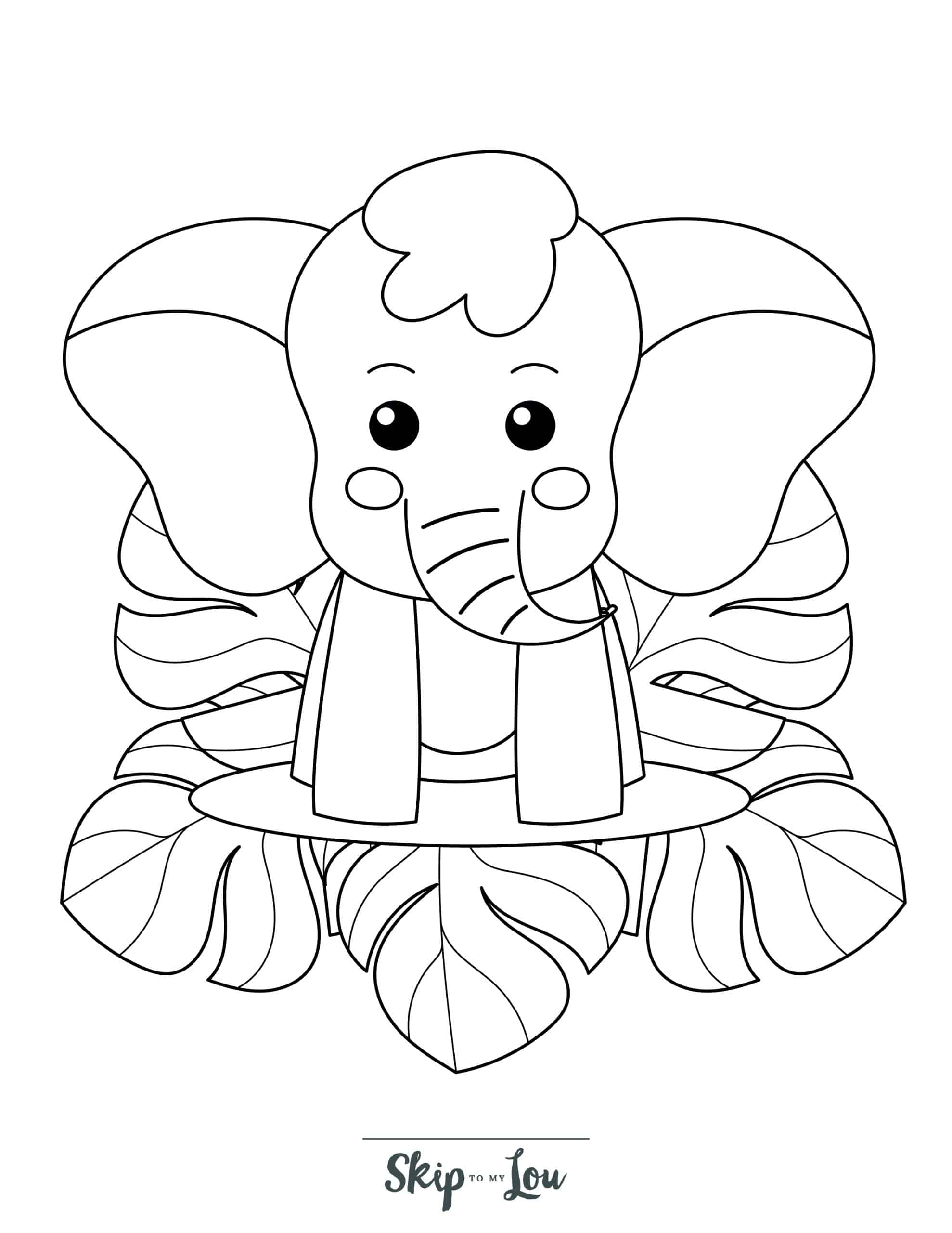 Free elephant coloring pages with full book skip to my lou