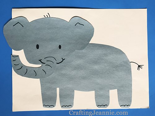 Elephant craft free template