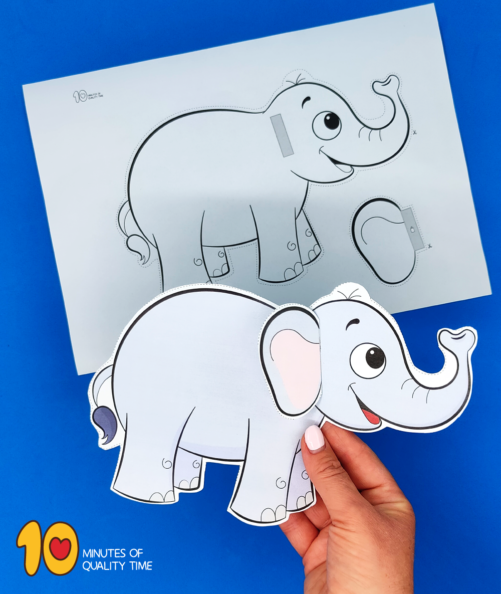 Elephant cut and paste craft â minutes of quality time