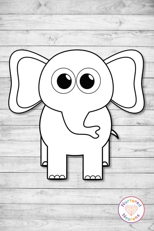 Build a cute elephant printable cut and paste craft