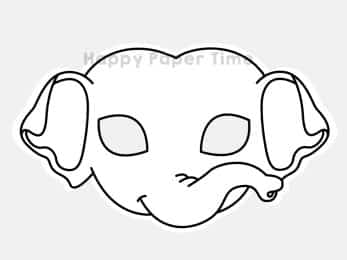 Elephant mask printable paper template