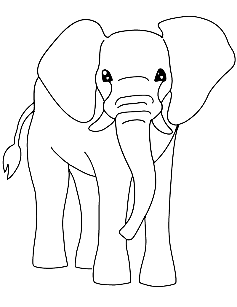 Free printable elephant coloring pages for kids