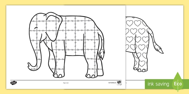 Elmer the elephant template patterns louring sheets