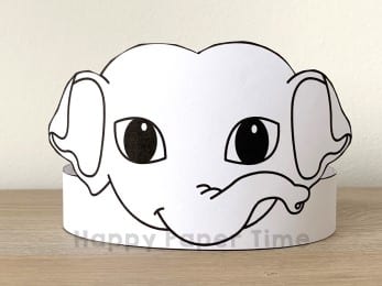 Elephant crown paper template printable