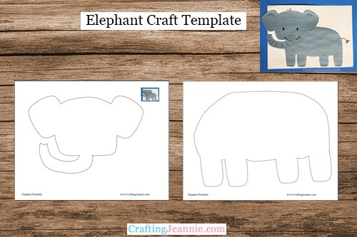 Elephant craft free template