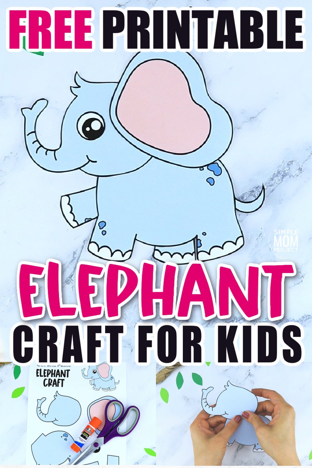 Free printable elephant craft template â simple mom project